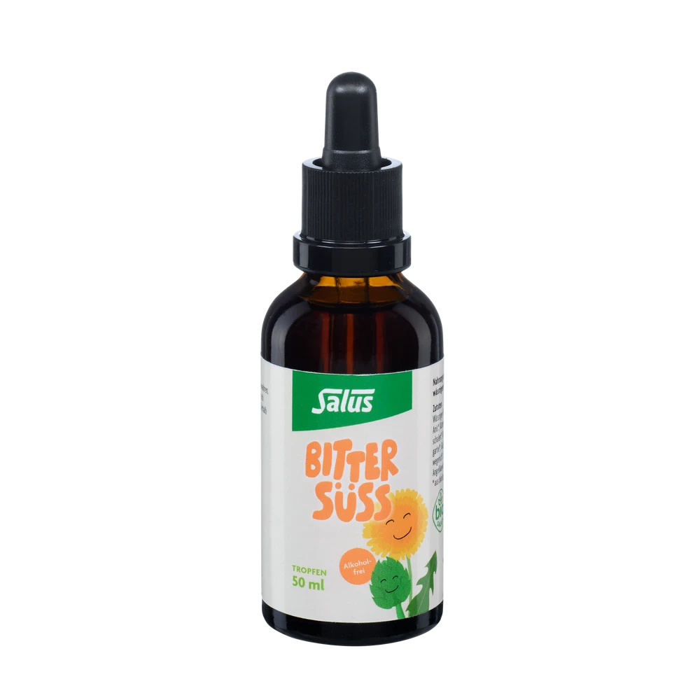 Salus Bitter Süss Tropfen Bio alkoholfrei 50 ml Braunglasflasche mit Pipette