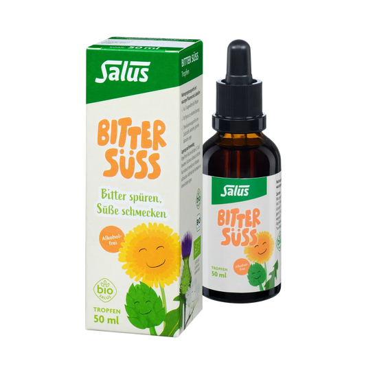 Salus Bitter Süss Tropfen Bio alkoholfrei 50 ml Flasche mit Umverpackung