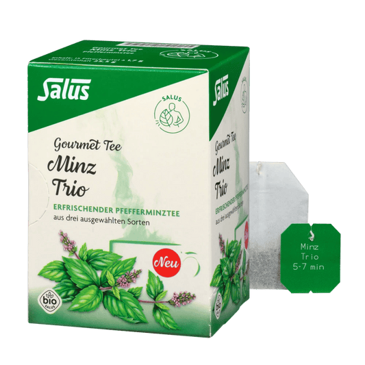 Verpackung Salus Gourmet Tee Minz Trio bio mit Teebeutel