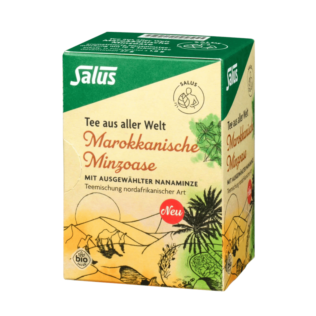 Salus Marokkanische Minzoase Bio Minztee 15 Teebeutel Packung Vorderseite