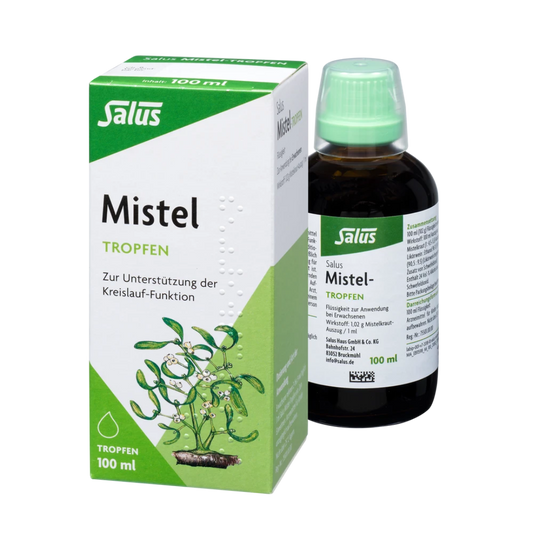 Salus Mistel-Tropfen bio 100 ml – Verpackung mit Glasflasche, pflanzliches Arzneimittel zur Unterstützung der Kreislauf-Funktion