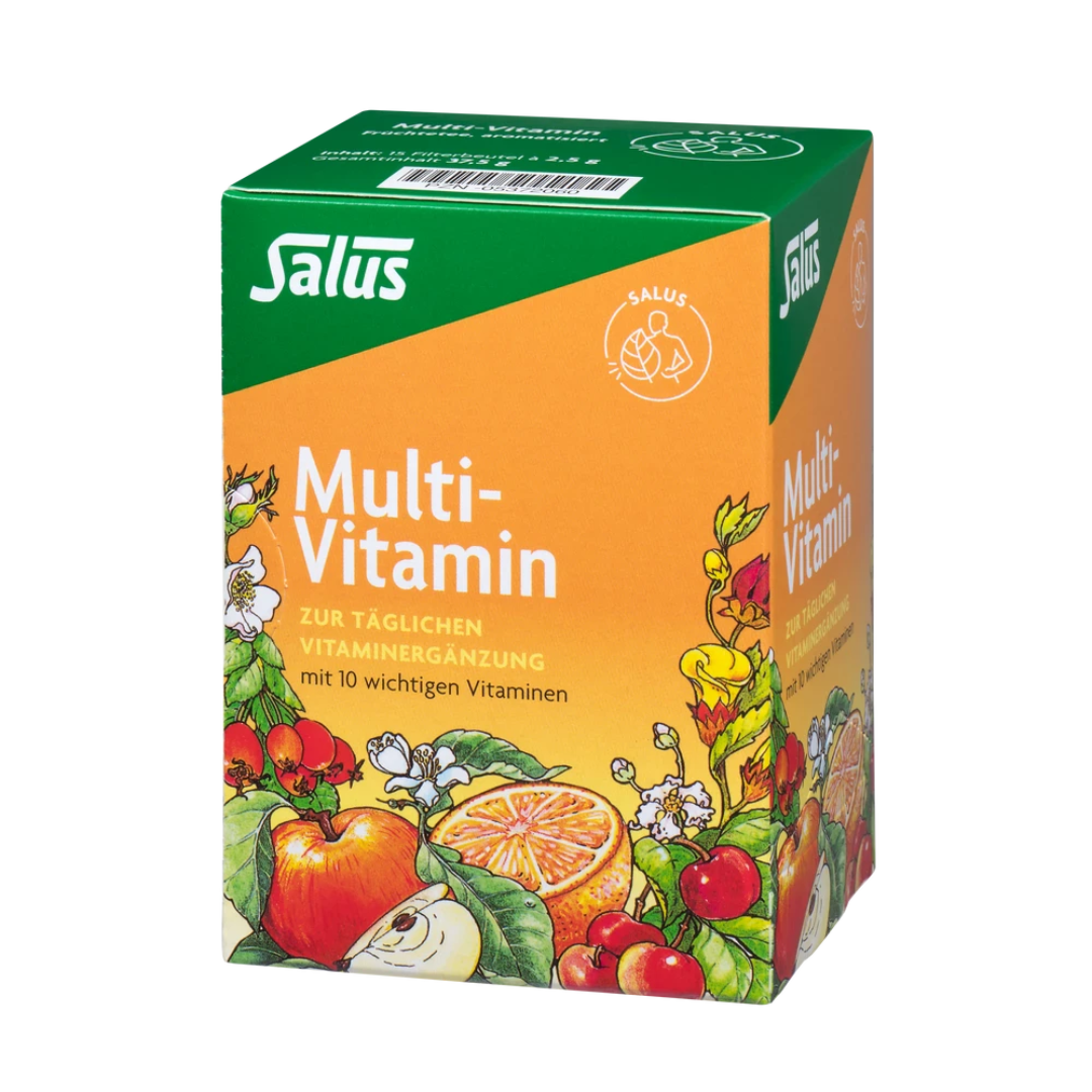 Salus Multi Vitamin Früchtetee – aromatische Früchteteemischung mit 10 Vitaminen in 15 Teebeuteln