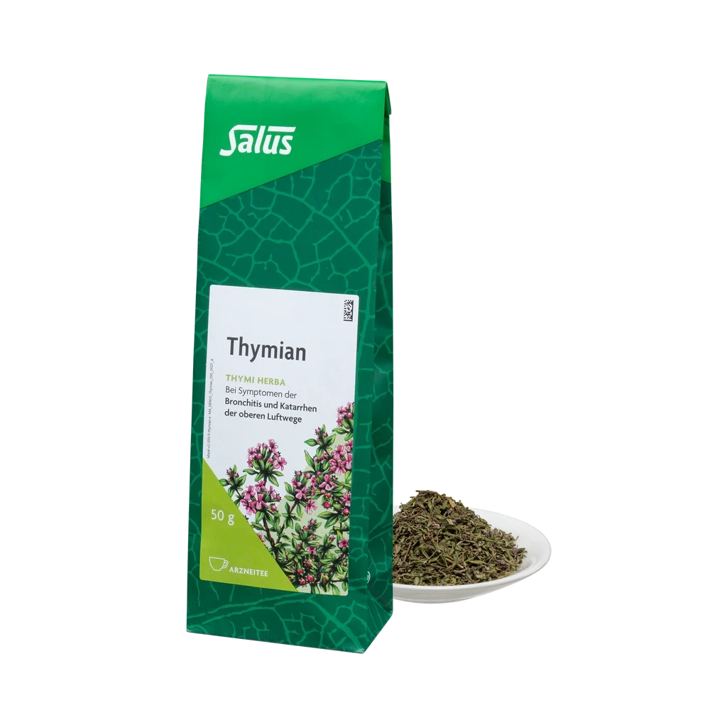 Salus Thymian Tee bio 50 g – Arzneitee-Packung mit Thymianblättern