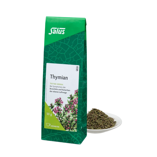 Salus Thymian Tee bio 50 g – Arzneitee-Packung mit Thymianblättern