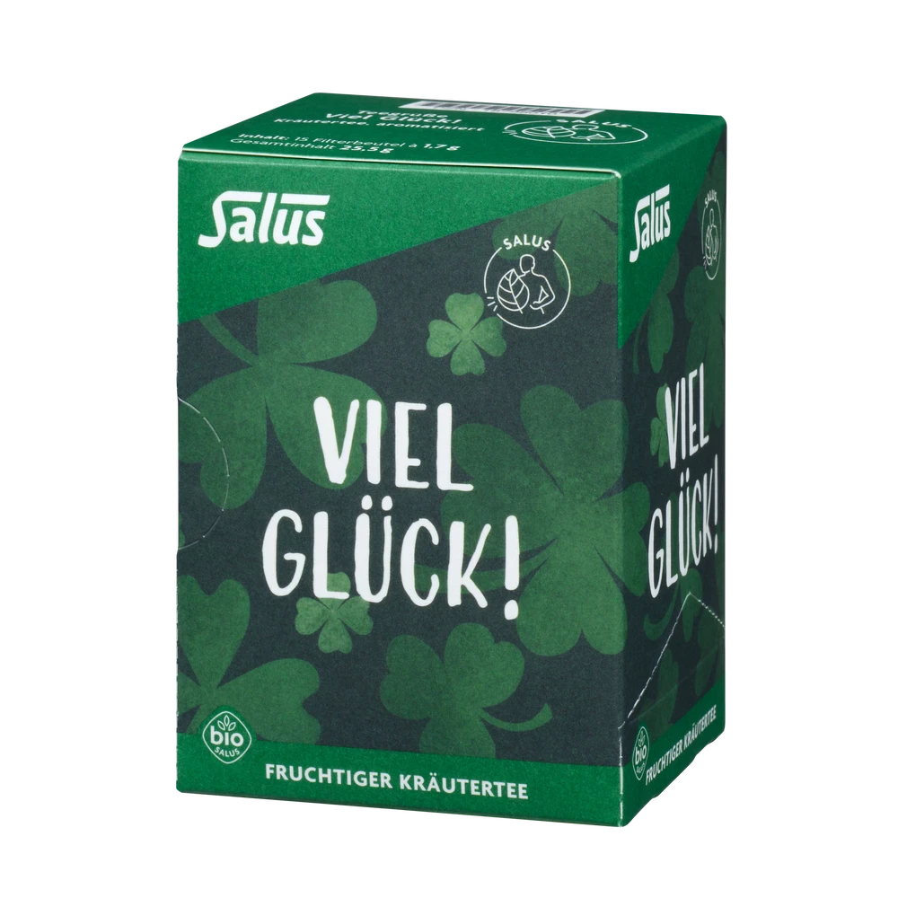 Salus Viel Glück! Kräutertee Bio Packung – fruchtiger Kräutertee mit Erdbeernote