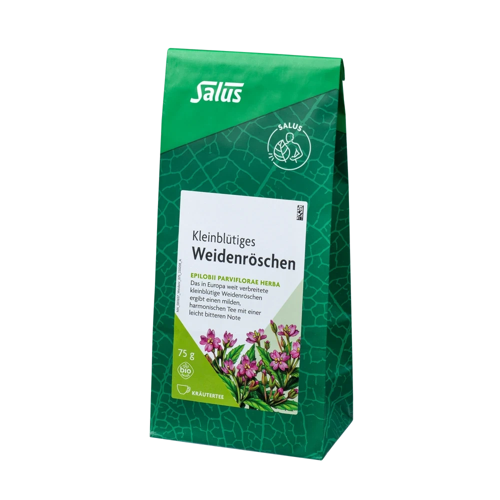 Salus® Weidenröschen Tee Bio 75 g – lose, kleinblütiges Weidenröschenkraut in grüner Packung