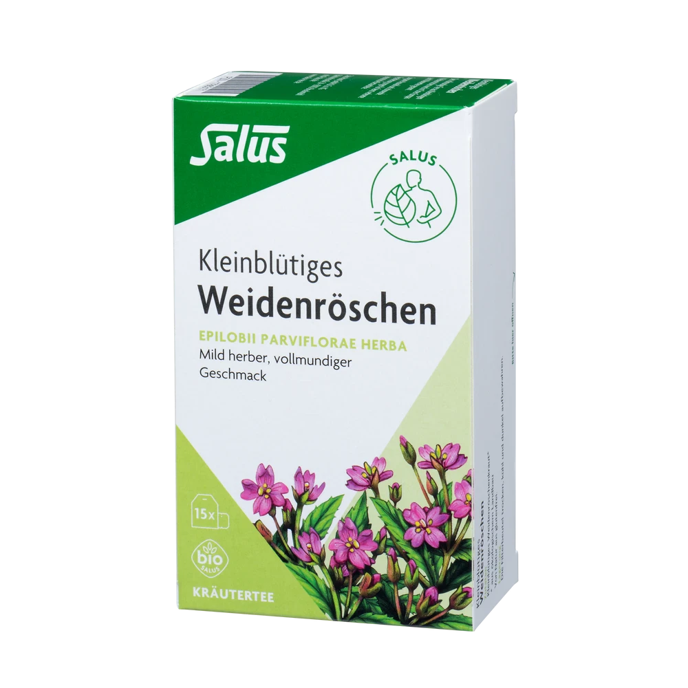 Salus Weidenröschen Tee bio – Packung mit kleinblütigem Weidenröschenkraut, mild-herber Kräutertee in 15 Bio-Filterbeuteln