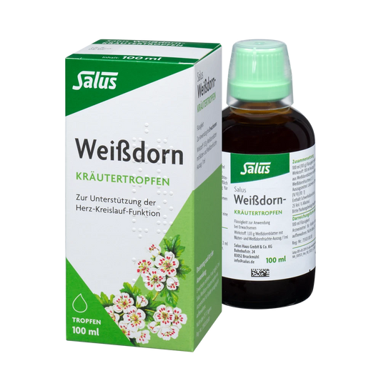 Salus Weißdorn Kräutertropfen 100 ml Packung und Flasche zusammen