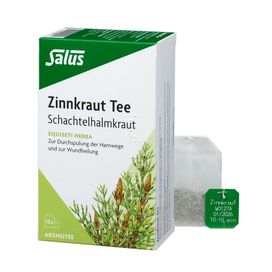 Salus Zinnkraut Tee Packung mit einzelnem Teebeutel – pflanzliches Arzneimittel aus Schachtelhalmkraut für Harnwege und Haut
