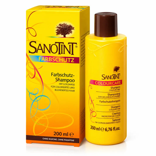 SANOTINT Farbschutzshampoo 200 ml mit Goldhirse und Bambus für coloriertes Haar
