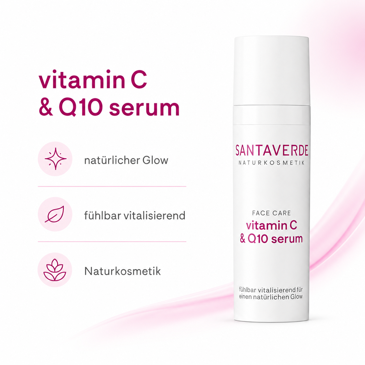 Santaverde vitamin C & Q10 Serum – natürlicher Glow, vitalisierend und Naturkosmetik