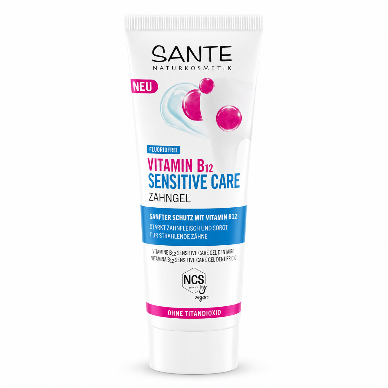 SANTE Vitamin B12 Sensitive Care Zahngel 75 ml fluoridfrei für sanfte Zahnpflege