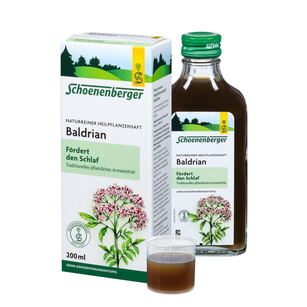 Schoenenberger Baldrian Saft 3×200 ml – Bio Heilpflanzensaft zur Unterstützung von Ruhe und Schlaf