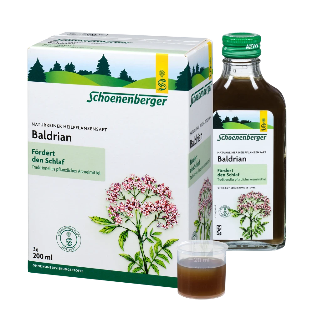Schoenenberger Baldrian Saft 200 ml – Bio Heilpflanzensaft aus frischen Baldrianwurzeln zur Förderung des Schlafes