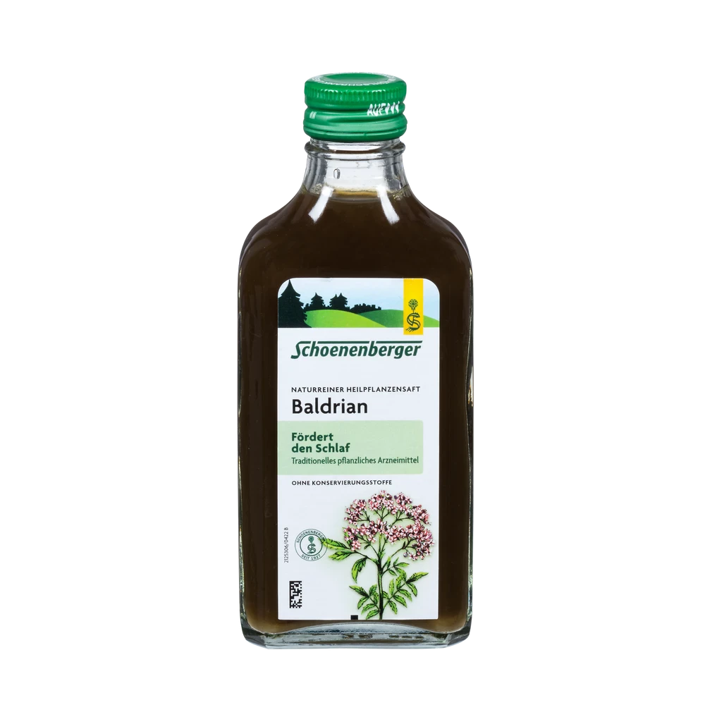 Schoenenberger Baldrian Saft Flasche 200 ml – Bio Heilpflanzensaft aus frischen Baldrianwurzeln zur Förderung des Schlafes