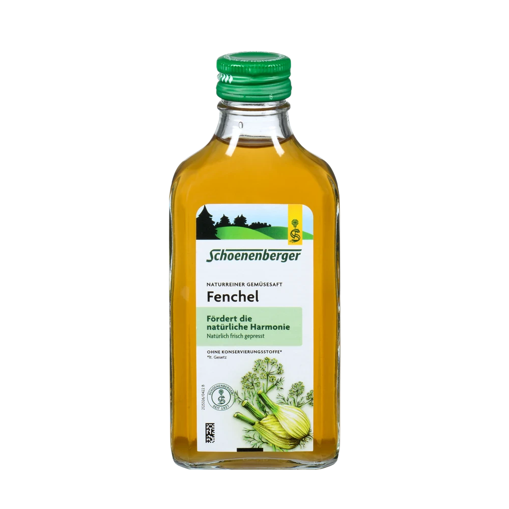 Schoenenberger Fenchel Saft Bio 200ml Flasche aus Glas mit Schraubverschluss