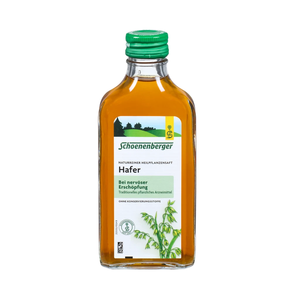 Schoenenberger Hafer Heilpflanzensaft bio 200 ml Flasche Vorderseite
