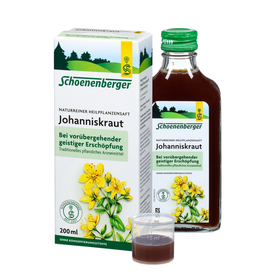 Schoenenberger Johanniskraut Saft bio 200ml mit Faltschachtel und Dosierbecher