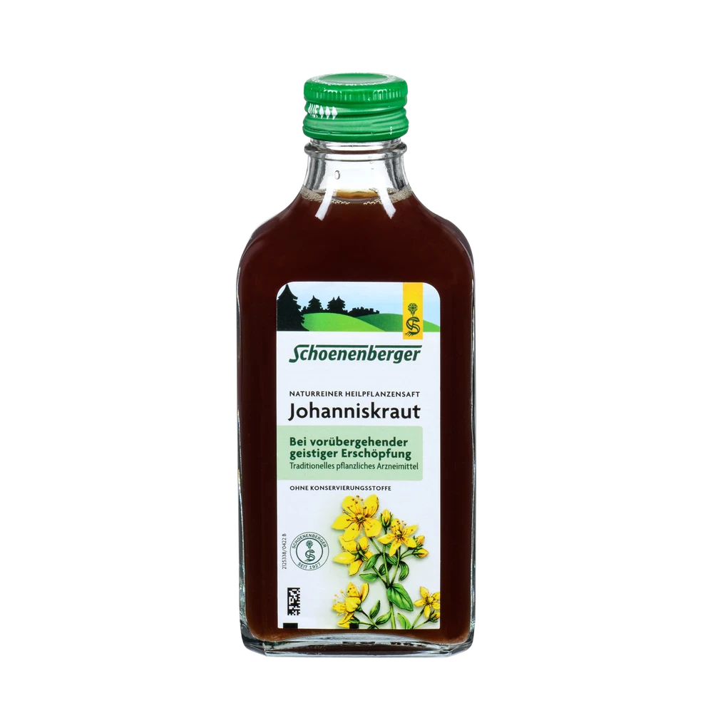 Schoenenberger Johanniskraut Saft bio 200ml – naturreiner Heilpflanzensaft in Glasflasche
