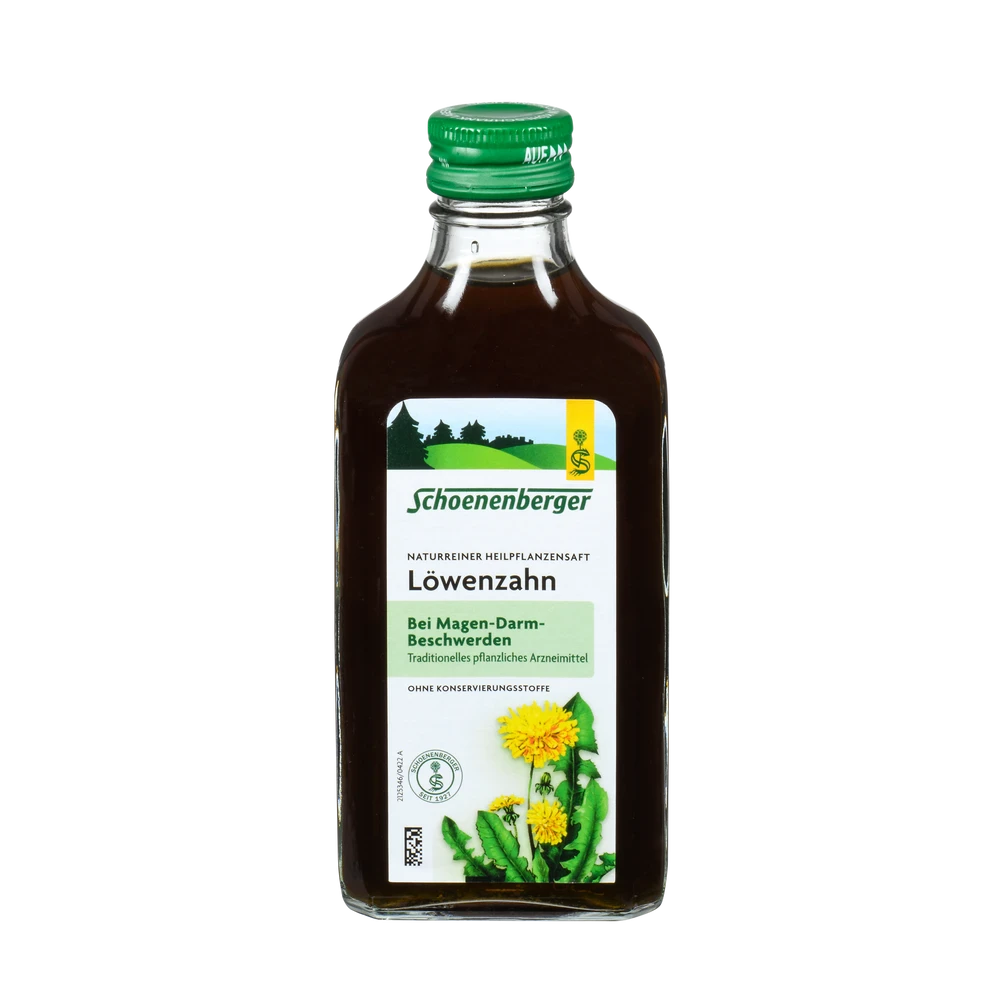 Schoenenberger Löwenzahn Saft 200ml Flasche – traditionelles pflanzliches Arzneimittel