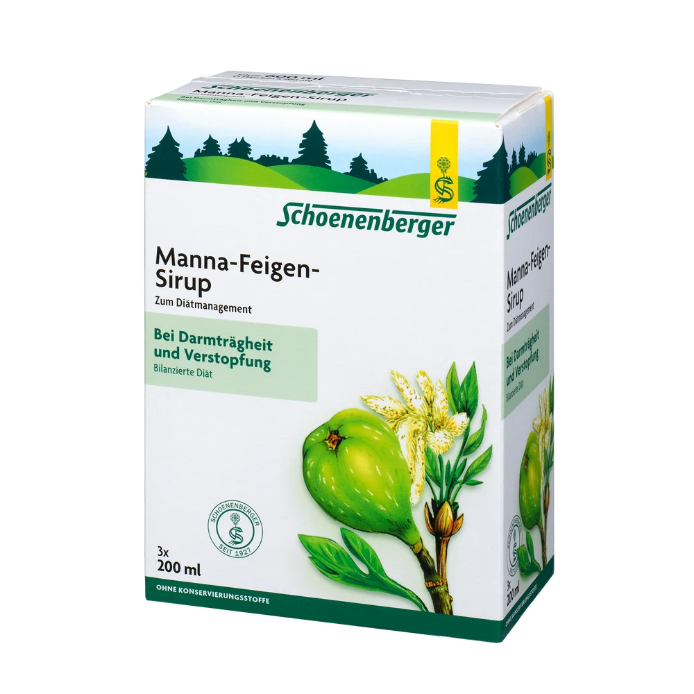 Schoenenberger Manna Feigen Sirup 3x200ml Packung – bilanzierte Diät bei Darmträgheit und Verstopfung