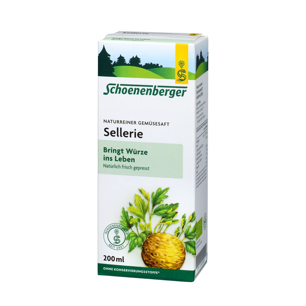 Schoenenberger Sellerie Saft 200ml Packung naturreiner Bio-Gemüsesaft