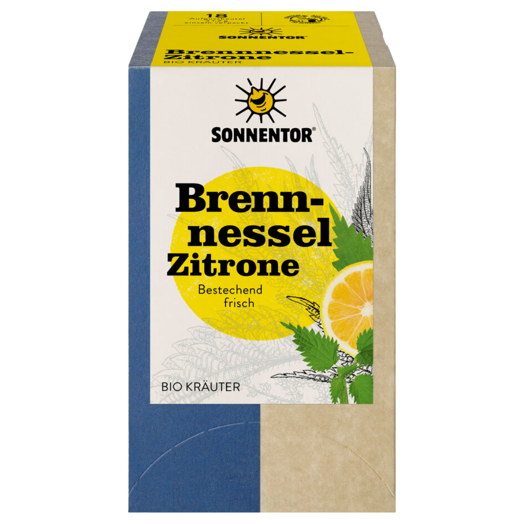 Sonnentor Brennnessel Zitrone Bio Kräutertee 18 Beutel Vorderseite