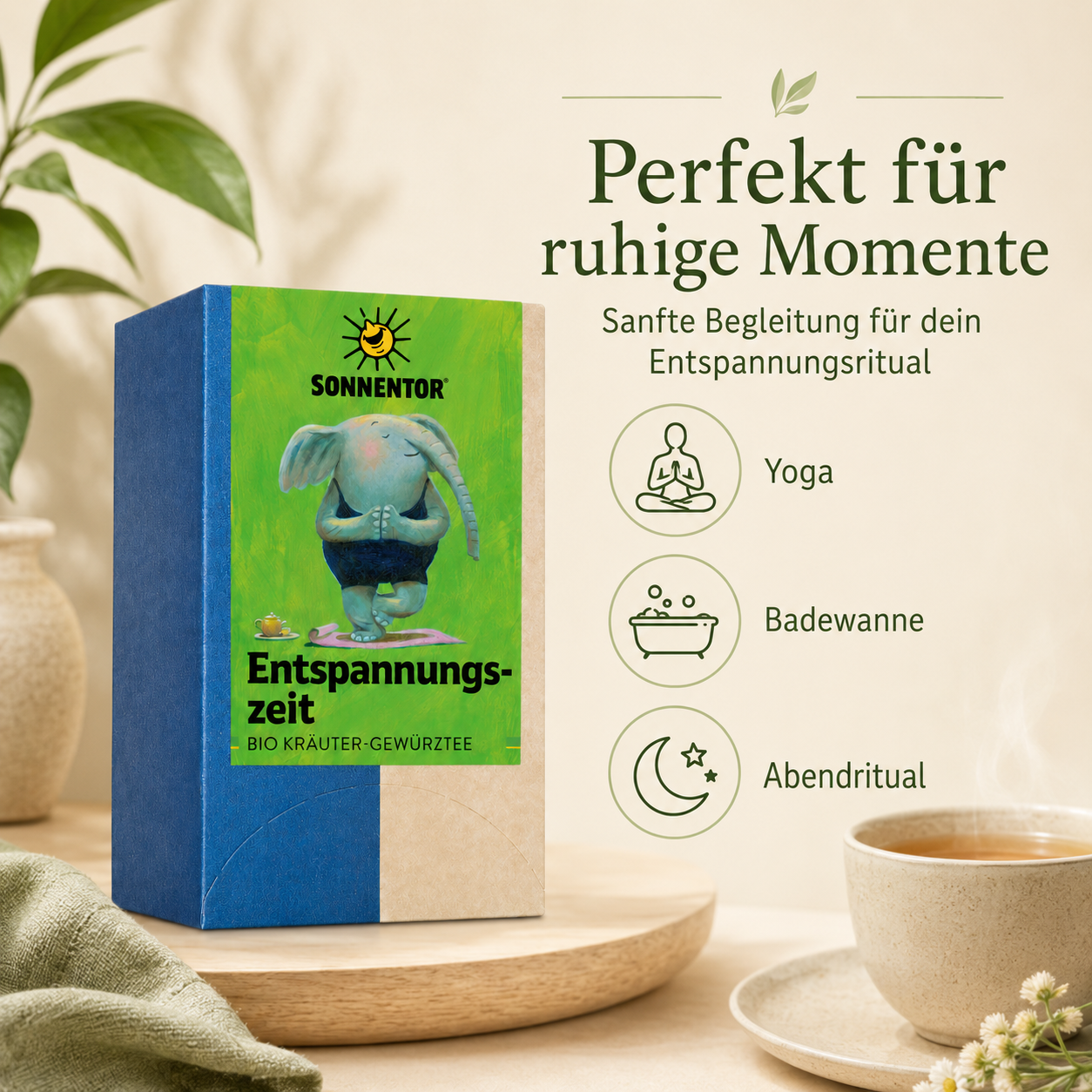 Sonnentor Entspannungszeit Bio-Kräutertee für ruhige Genussmomente, Yoga, Badewanne und Abendritual