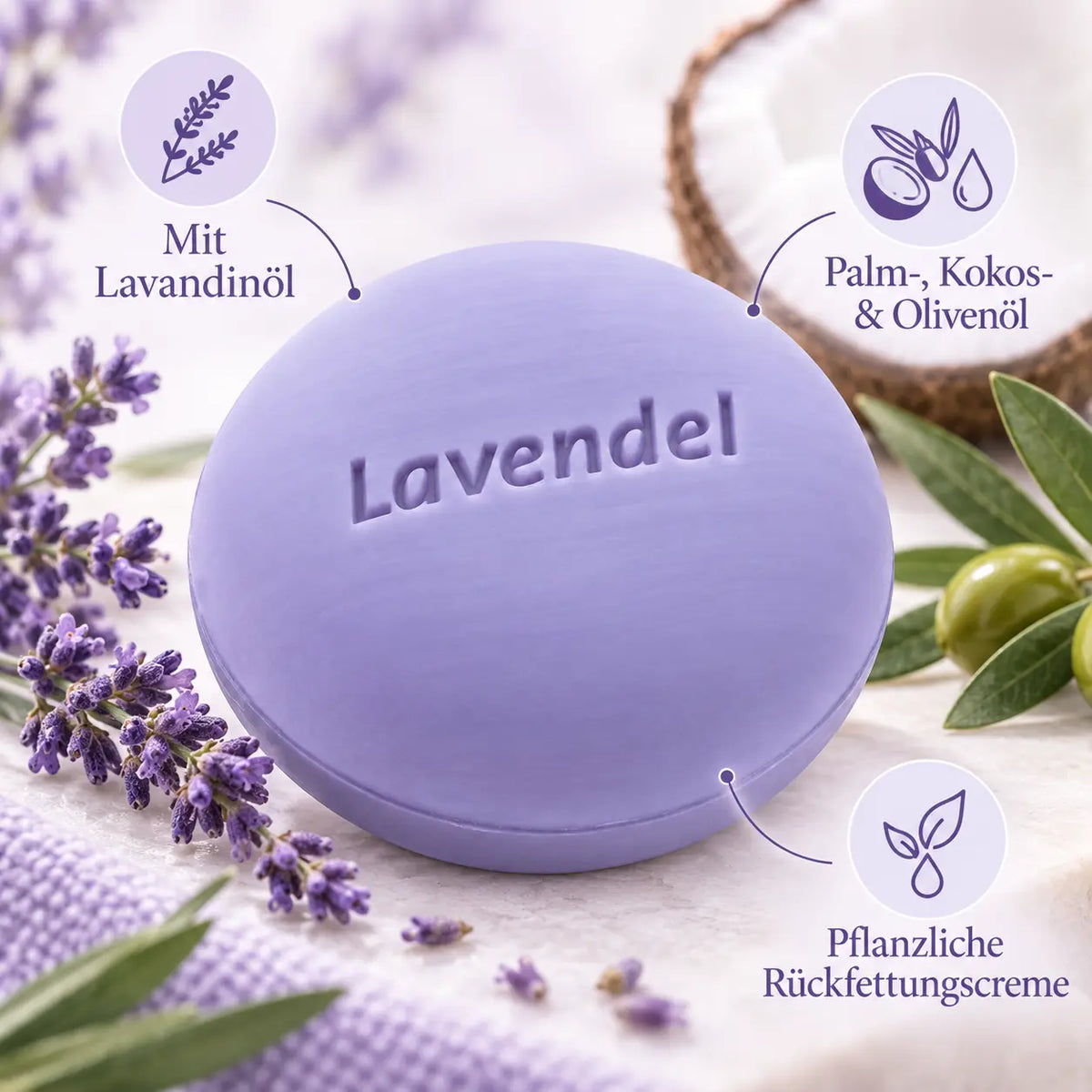 Speick Badeseife Lavendel mit Lavandinöl sowie Palm-, Kokos- und Olivenöl