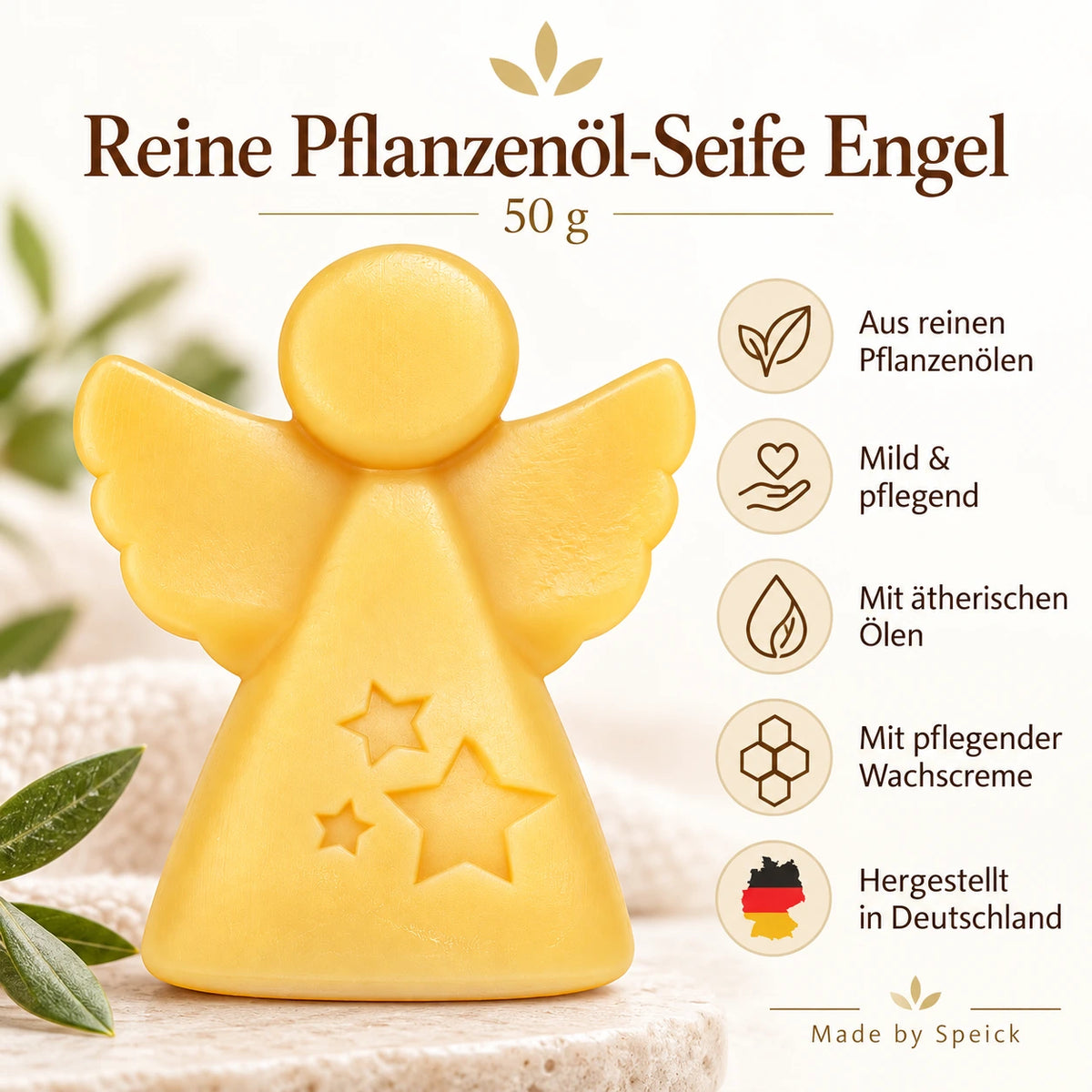 Speick Seifenengel 50 g aus reinen Pflanzenölen – mild und pflegend mit ätherischen Ölen