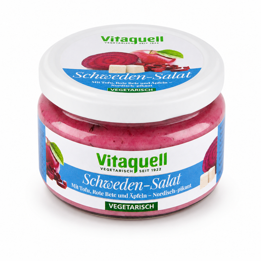 Vitaquell Schweden-Tofu-Salat vegetarisch mit Roter Bete, Tofu und Äpfeln im 200-g-Glas
