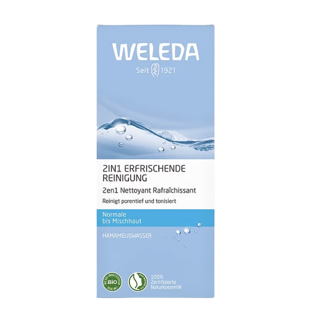 Weleda 2in1 Erfrischende Reinigung mit Iriswurzel und Hamamelis – Naturkosmetik Gesichtsreinigung