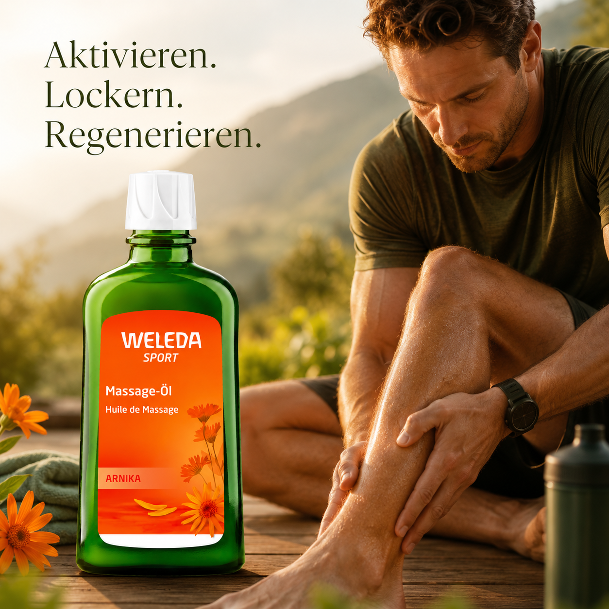 WELEDA Sport Massage-Öl Arnika zur Beinmassage nach dem Training