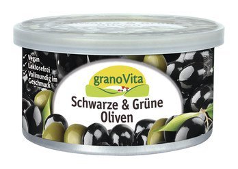 Veganer Brotaufstrich schwarze und grüne Oliven, 125g