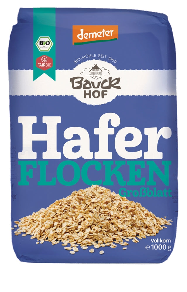 Bauckhof Haferflocken Großblatt Demeter, 1000g