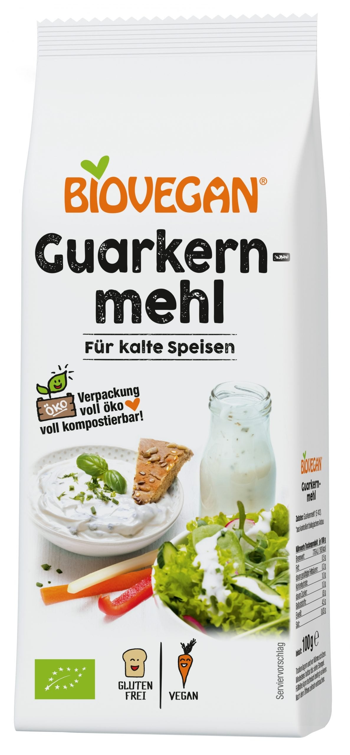 Biovegan Guarkernmehl für kalte Speisen, BIO 100g