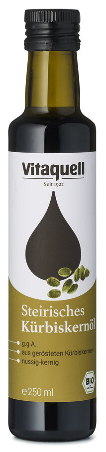 Steierisches Kürbiskern-Öl Bio geröstet kaltgepresst g.g.A. 0,25l Vitaquell