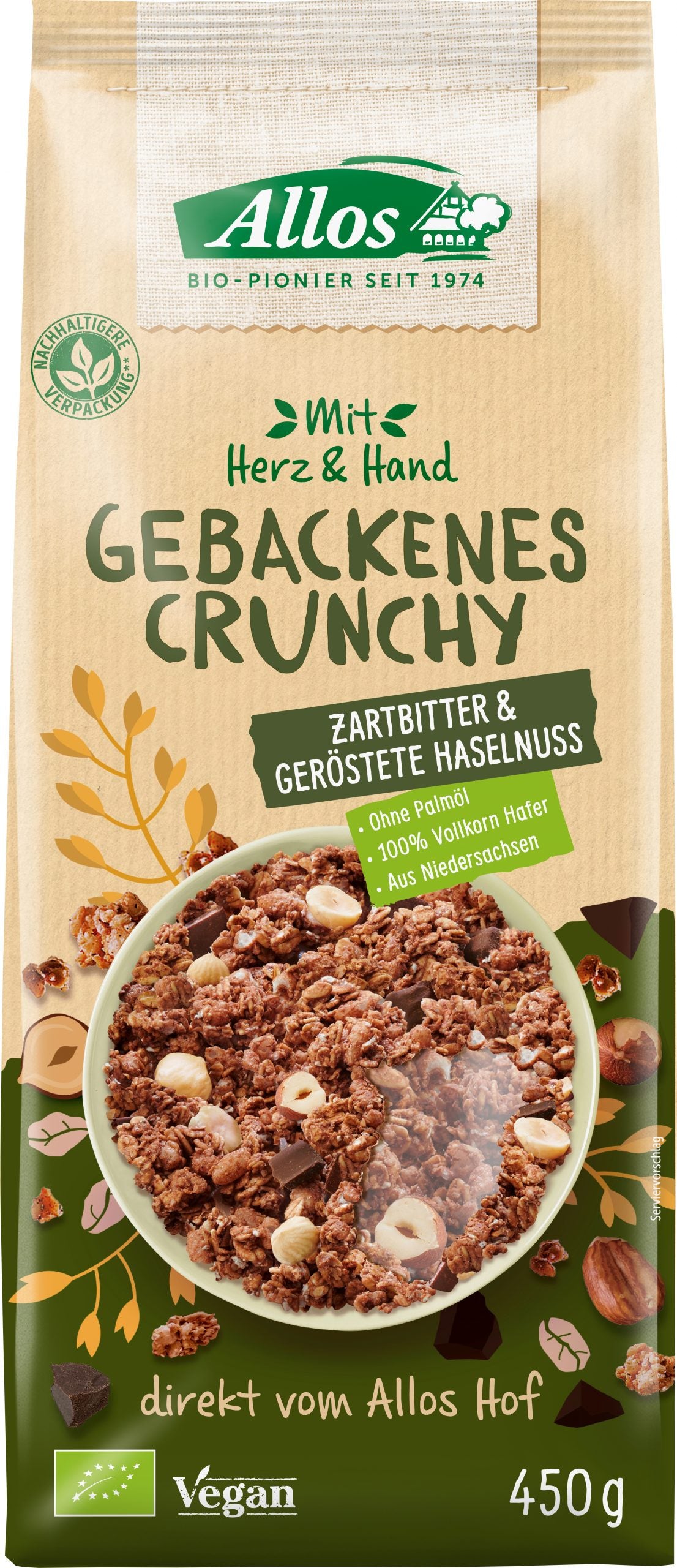 Allos Mit Herz & Hand Gebackenes Crunchy Zartbitter & Geröstete Haselnuss