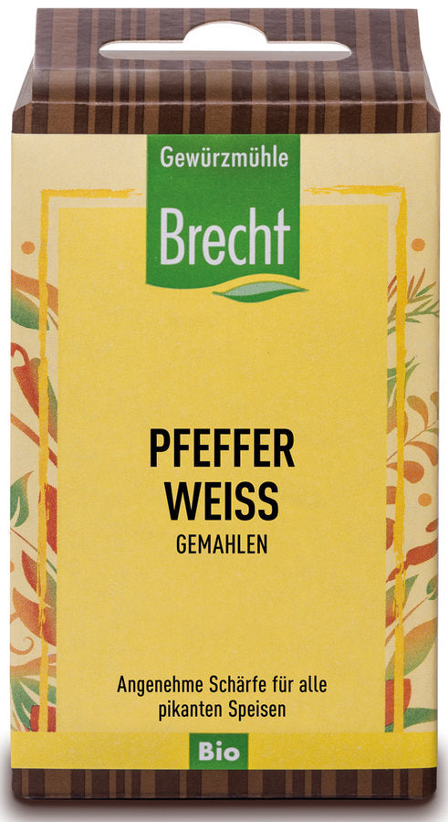 Gewürzmühle Brecht Pfeffer weiß gemahlen Nachfüllpack, Bio, 35g