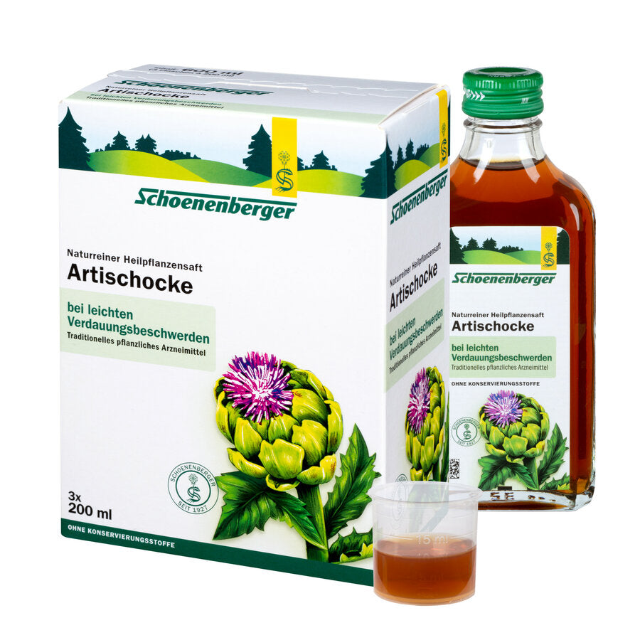 Schoenenberger Artischocke, Naturreiner Heilpflanzensaft bio, 3x200ml