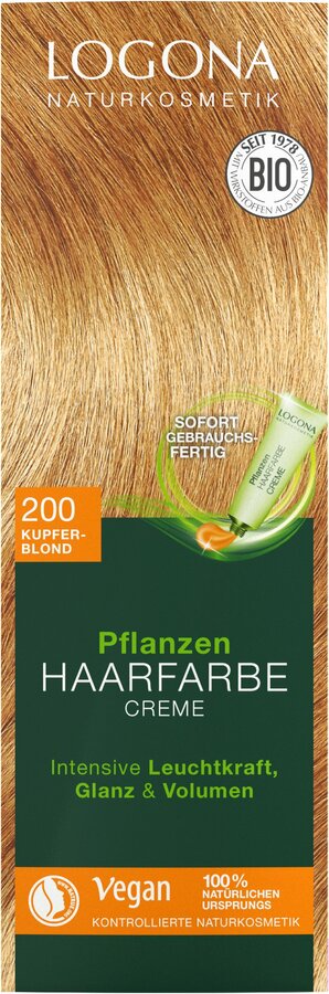 Logona Pflanzen Haarfarbe Creme 200 kupferblond, 150ml