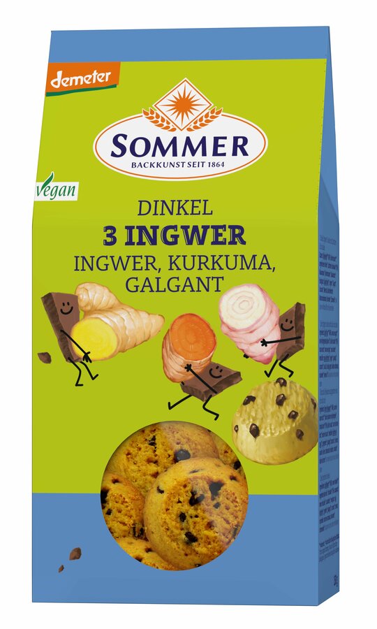 Sommer Demeter Dinkel 3 Ingwer, vegan, 150g