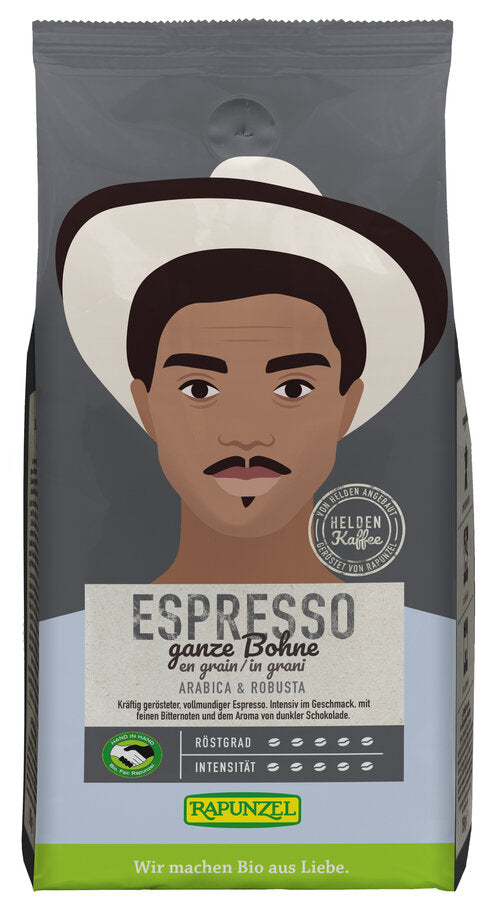 Rapunzel Heldenkaffee Espresso, ganze Bohne HIH, 250g