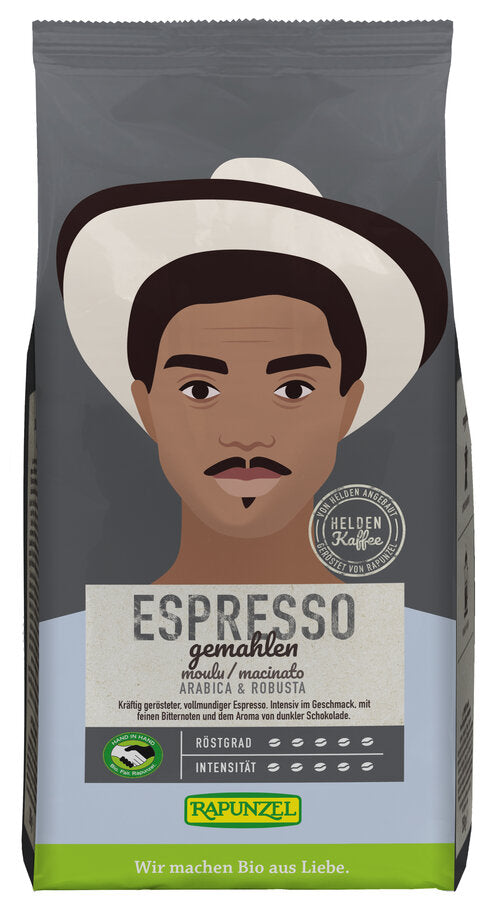 Rapunzel Heldenkaffee Espresso, gemahlen HIH, 250g