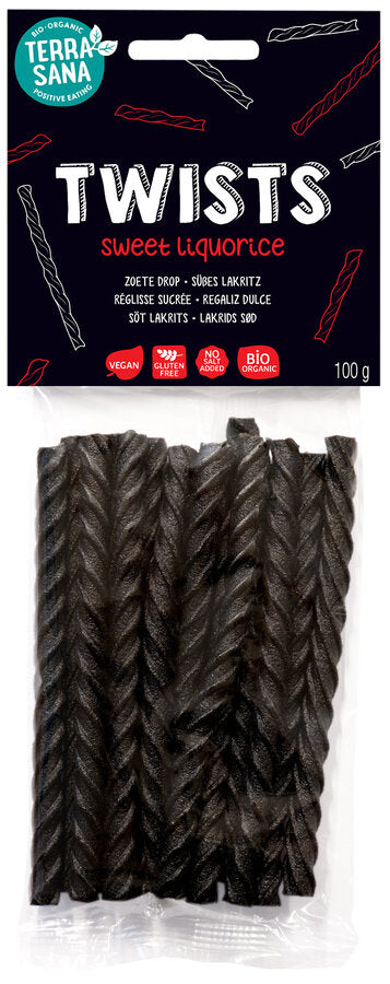 TerraSana Twists Lakritz Stangen süß bio, 100g