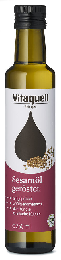Vitaquell Sesam-Öl Bio geröstet, kaltgepresst, 0,25l