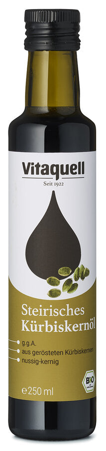 Vitaquell Steierisches Kürbiskern-Öl Bio geröstet, kaltgepresst g.g.A., 0,25l