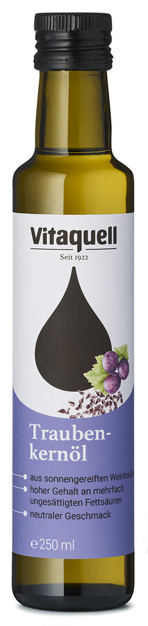 Vitaquell Traubenkern-Öl, raffiniert, 0,25l